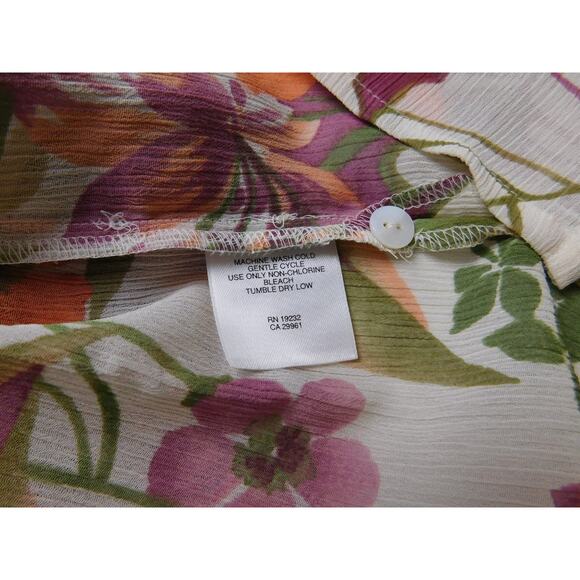 Alfred Dunner Shirt Petitie 12P Long Sleeve Multi Color Floral Button Down - Picture 7 of 7